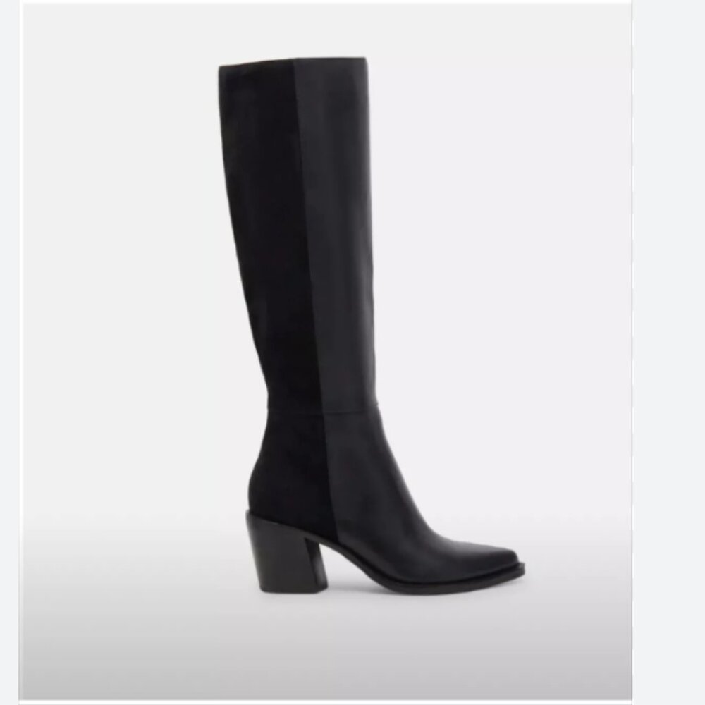 DOLCE VITA Black Leather and Suede Kristy Boots Sz 11 - NIB!!